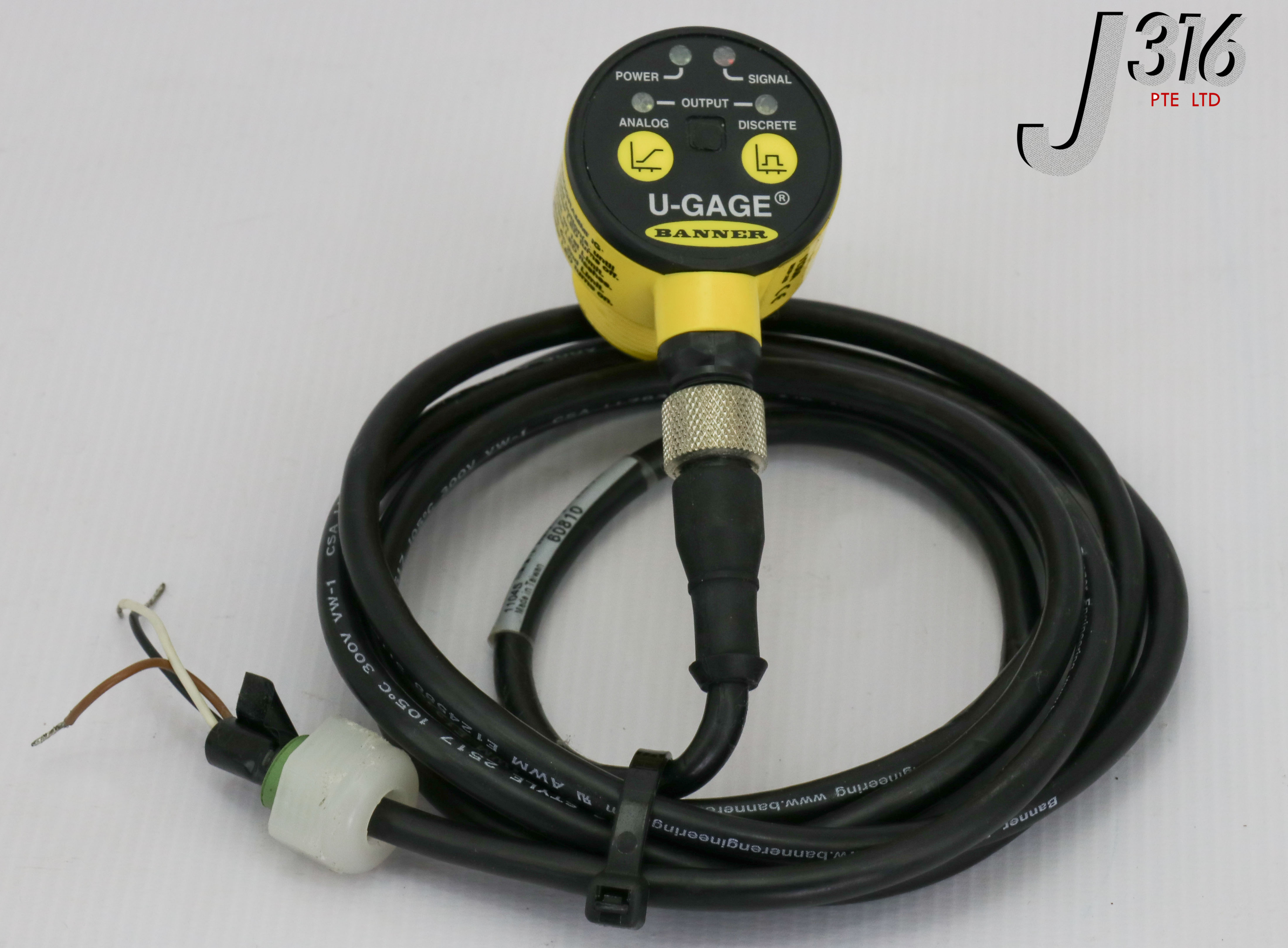 2268 BANNER U-GAGE ULTRASONIC SENSOR W/ CABLE MQDEC2-506 T30UINAQ